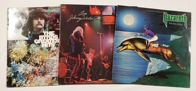 70s Classic Rock 3 12" Vinyl Lot: Nazareth, Johnny Winter, The Byrds, VG/VG r - Image 1 of 4