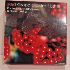 Red Grape Cluster String Lights Costco Indoor/Outdoor 6 Clusters New Sealed Box - Picture 1 of 5
