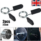 2x 1"Spring Clamp Collars for Weight Bar Dumbbells Gym Fitness Clips Locks 25mm~