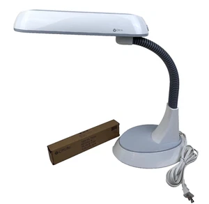 OttLite Desk Night Stand Lamp Flexible Neck White Gray Accents Extra 18 W Bulb - Picture 1 of 17