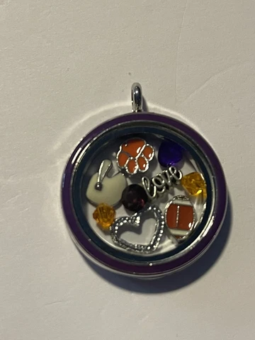 Clemson Tigers NCAA Memory Charm Locket w/ 22 IN chain NEW Cover