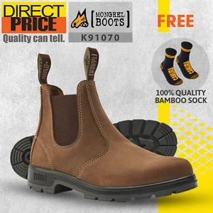 Mongrel K9 Work Chelsea Boots Mens Brown Elastic Sided Casual Non Safety K91070 - Picture 1 of 10
