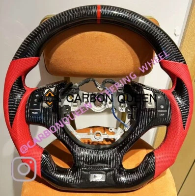 VOLANTE DE FIBRA DE CARBONO PARA LEXUS GS350 2013-2015 ANOS COM COURO VERMELHO/CALOR - Imagem 1 de 4