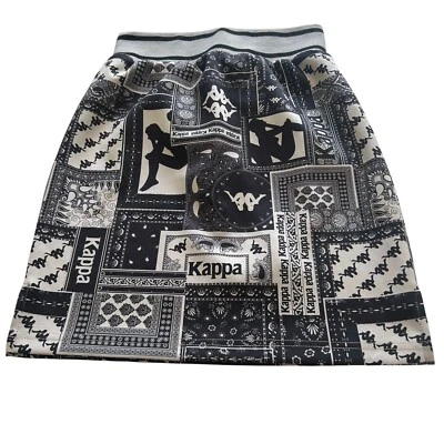 Falda Larga Kappa Para Mujer Negra Gris Floral Paisley Corta NUEVA Talla Pequeña Foto 1 de 4
