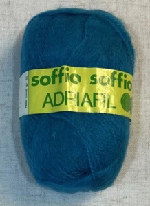 Adriafil Soffio Yarn Aqua Turquoise Color 53 Lot # 4 Wool/Mohair Blend 50 gr - Picture 1 of 6