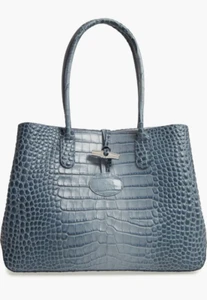 LONGCHAMP ROSEAU CROCO SHOULDER BAG - PILOT BLUE - Bild 1 von 24
