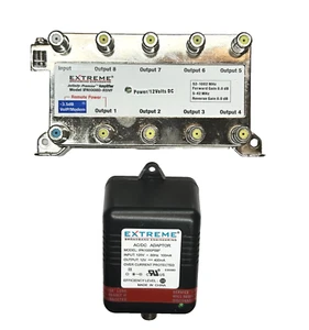 Extreme Broadband IPA1008D-RSVF 8 Way Coax Cable Splitter Amplifier Power Supply - Picture 1 of 2