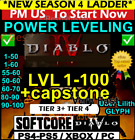 S4 SEASON 4 LADDER SC D4 DIABLO 4💥 POWER LEVEL 1-100 💥XP BOOST Leveling T4