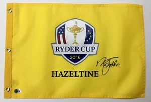 Nick Faldo 2016 Ryder Cup Hazeltine Signed Pin Flag Beckett BR77421 - Picture 1 of 4