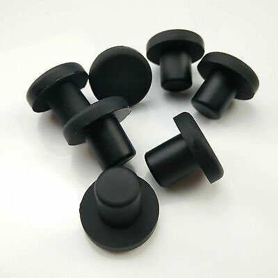 Black Solid Round Hole Plug Silicone Rubber Blanking End Caps Seal Bung 3mm-15mm • 5.09£