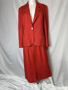 Vintage Saville Brand Womans Size 14 Skirt Suit Set Red - Picture 1 of 5