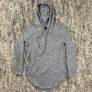 Almost Famous Fish Tail Sweatshirt Womens Size S Heathered Gray Hoodie Round Hem - Picture 1 of 10