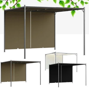 Pergola mit Verstellbarem Dach Schiebedach Stahl Garten Pavillon Sonnenschutz - Bild 1 von 27