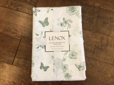 Lenox Butterfly Meadow Toile Green & White Tablecloth 60 x 102 Rectangular  New - Image 1 of 2
