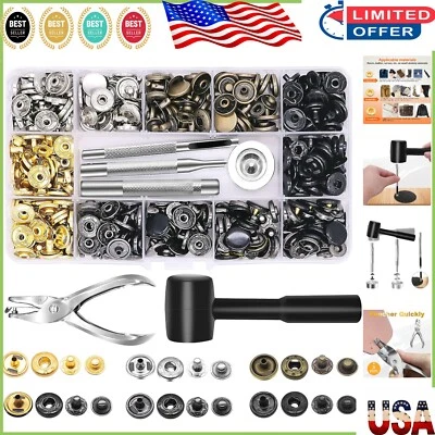 Durable Leather Snap Fasteners Kit: 120 Sets in 6 Colors with Easy Tool Setup - Image 1 of 4