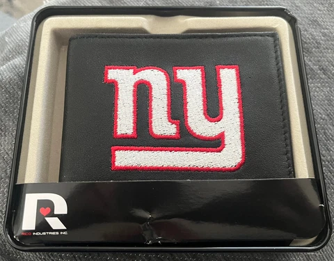 NY Giants-NFL Team Embroidered Leather Billfold Bi-fold Wallet Cover