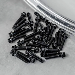 120x M7 32mm Black 3PC Wheel Split Rim Assembly Bolts BBS RS OZ Schmidt RH Screw - Picture 1 of 2