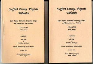Stafford County, Virginia Tithables: Property Taxes, 1723-1790, in 2-Vols., 1990 - Picture 1 of 1