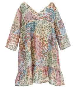 NWT $65 Roller Rabbit Primevere Donna Dress Girls 4 Patchwork Silk Cottagecore - Picture 1 of 7