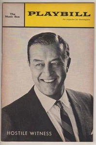 Ray Milland  "Hostile Witness"  Playbill  1966  Broadway - Picture 1 of 1