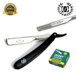 NAVAJA BEARD CUT THROAT (SHAVETTE) STRAIGHT BARBER RAZOR 100 DERBY BLADES - Picture 1 of 3