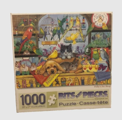 Rompecabezas de 1000 piezas Amy Rosenberg Bits and Pieces Polly's Pet Shop nuevo sellado Foto 1 de 2
