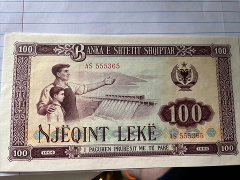 Albania 1964 - 100 Leke  Banknote, Paper Money -  UNC Cover