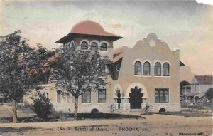 School of Music Phoenix Arizona 1909 handcolored postcard - Picture 1 of 2