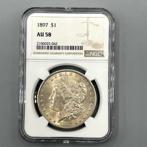 1897 Morgan Silver Dollar NGC AU58 FREE Shipping - Picture 1 of 2