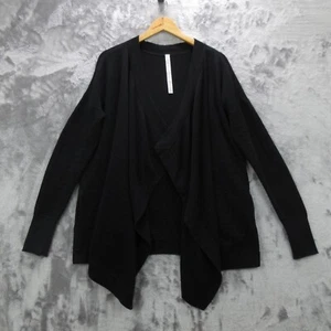 Lululemon Cardigan Women's 10 Black Find Your Calm Wrap Thumbholes Silk Blend - Picture 1 of 21
