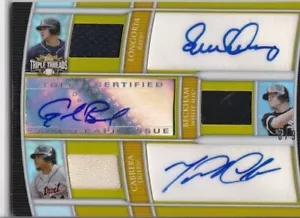 MIGUEL CABRERA LONGORIA BECKHAM 2010 Triple Threads Autograph Jersey Auto #'d /9 - Picture 1 of 2