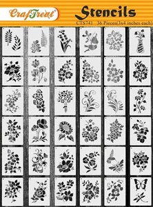 36 Pieces Flower Stencils for Painting (3x4), DIY Stencils for Painting on Wo... - Picture 1 of 2
