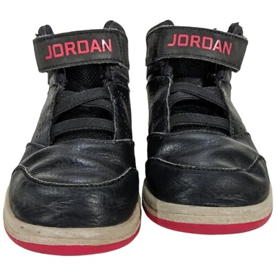 Toddler Jordan Athletic Shoes Kids Size 10c 881437-002 Black and Pink No Tying - Image 1 of 4