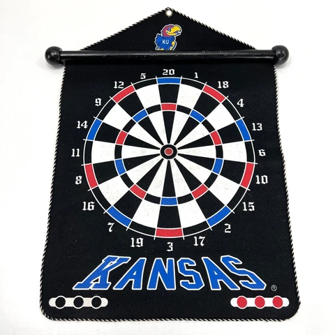 Kansas Jayhawks Banner Dartboard Man Cave Deco Flag KU  15"X22" Cover