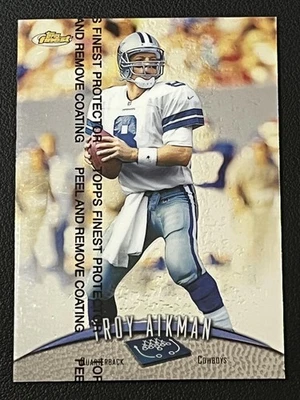 1998 Topps Finest #220 Troy Aikman Dallas Cowboys Football Card HOF - Image 1 of 2