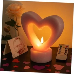 Heart Shape Flameless Candle Gift for Women Flicking Flameless Candles for Pink - Picture 1 of 7