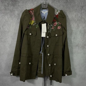 Veronica Beard Huxley Embroidered Army Jacket Womens Size 6 Green (See Desc) - Picture 1 of 23