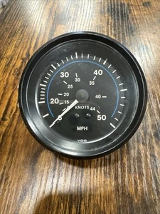 VDO 1 115 015 039A SPEEDOMETER GAUGE BLACK BEZEL/FACE MARINE BOAT 50MPH. B56 - Foto 1 di 2