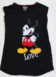 Disney Damen Nachthemd Gr. 1X Love Mickey Mouse Schwarz Kurzarm Baumwolle - Bild 1 von 10