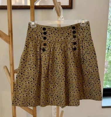 Женская юбка-трапеция Cooperative с желтым грибным принтом | размер 0 - Изображение 1 из 4