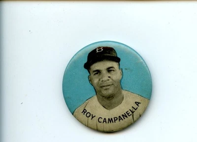1950's PM 10 Stadium Baseball Pin Roy Campanella Blue Backgro  Brooklyn Dodgers - Image 1 of 2