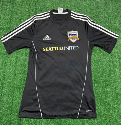Seattle United FC Adidas Black 2013 Home T-Shirt | Mens Adult Small Football Top - Image 1 of 4