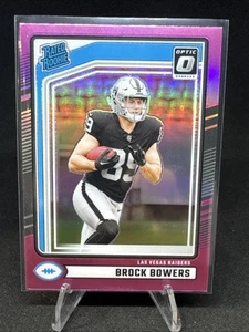 2024 Panini Donruss Brock Bowers Rated Rookie Pink Prizm Optic Preview RC #394 - Picture 1 of 2