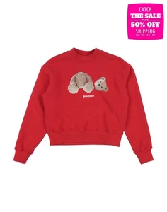 RRP €245 PALM ANGELS Kids Sweatshirt Size 8Y Red Broken Bear Print Made in Italy - Picture 1 of 4
