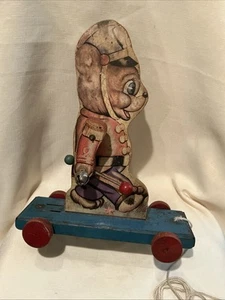 BEAR PULL TOY THE GONG BELL MANUFACTURING CO - Picture 1 of 10
