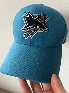 Vintage CCM San Jose Sharks NHL Hat – Teal Snapback Cap – Embroidered Logo 90s - Picture 1 of 7