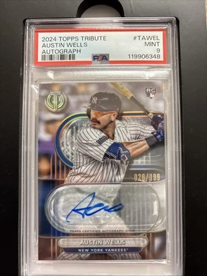 2024 Topps Tribute - Austin Wells OnCard Autograph Rookie Serial #’rd /100 PSA - Image 1 of 2