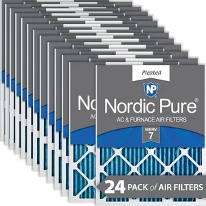 Nordic Pure 8x20x1 Pleated MERV 7 Air Filters 24 Pack - Picture 1 of 7