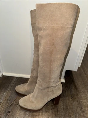 Michael Kors Boots Womens Brown Tan Suede Over Knee High Back Shoes Size 9M - Image 1 of 4