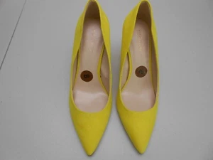 Nine West Women's Cara Yellow Suede Dress Pointed Pumps Size 8W - Picture 1 of 11
